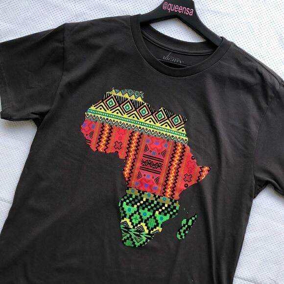 Mighty Fine Afrocentric Africa Map Print T-Shirt Size L - Picture 5 of 10